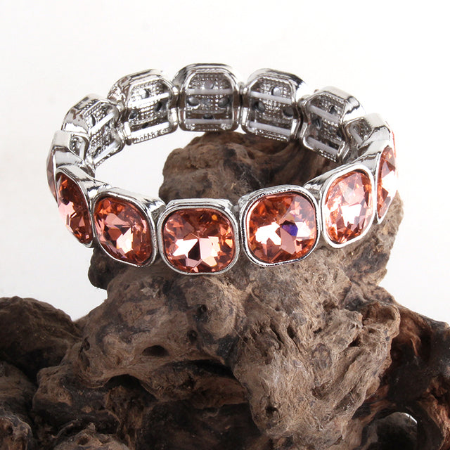 Boho Bracelet, RH Armbander Bracelet, Silver Crystal