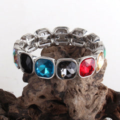 Boho Bracelet, RH Armbander Bracelet, Silver Crystal