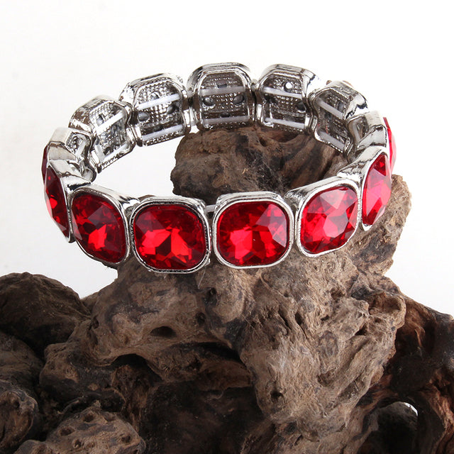 Boho Bracelet, RH Armbander Bracelet, Silver Crystal