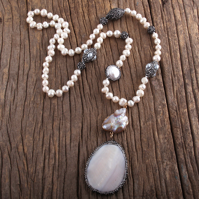 Boho Necklace, RH Precious Silver Peal