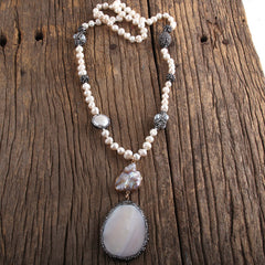 Boho Necklace, RH Precious Silver Peal