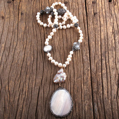 Boho Necklace, RH Precious Silver Peal