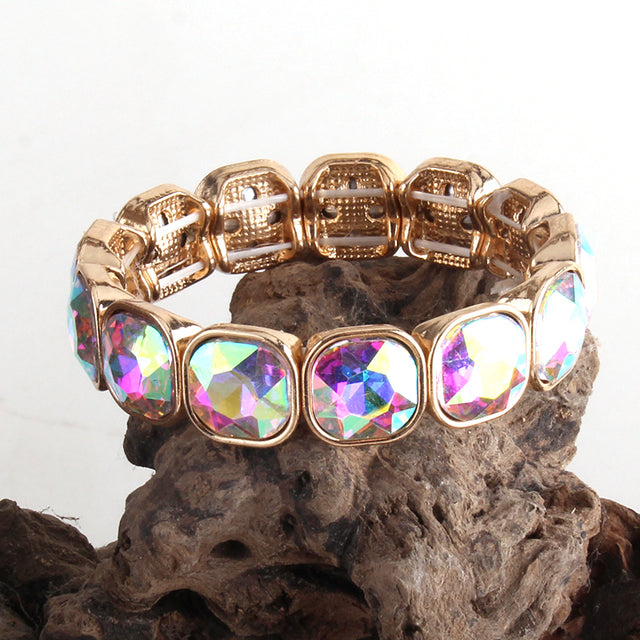 Boho Bracelet, RH Armbander Bracelet, Gold Crystal