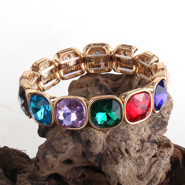 Boho Bracelet, RH Armbander Bracelet, Gold Crystal