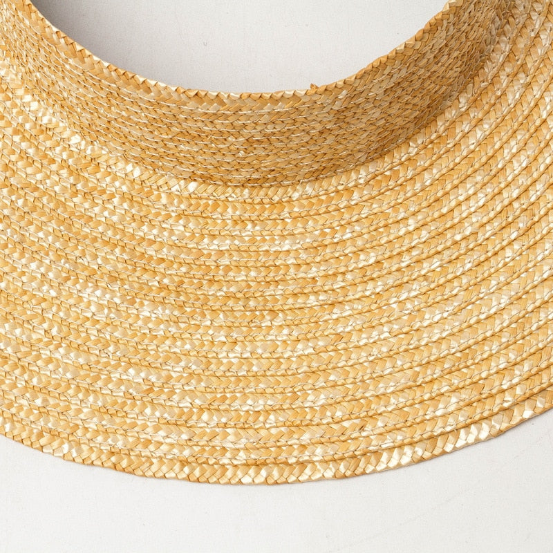 Boho Hat, Sun Hat, Beach Hat, Wide Brim Straw Hat 10 cm, Shade Visor Beige