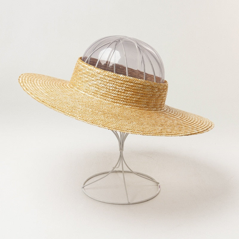 Boho Hat, Sun Hat, Beach Hat, Wide Brim Straw Hat 10 cm, Shade Visor Beige