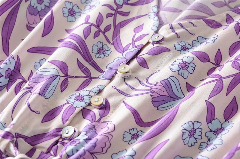 Boho Maxi Dress, Sundress, Wild Floral in Purple Lavender