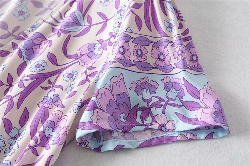 Boho Maxi Dress, Sundress, Wild Floral in Purple Lavender