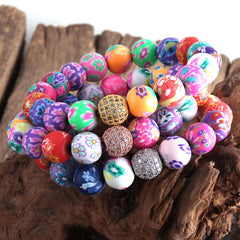 Boho Bracelet, RH Colorful Cray in Pink Blue Beach