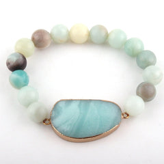 Boho Bracelet, RH Yoga Bracelet, Amazonite Natural Stone