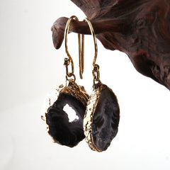 Boho Earrings, RH Dangle Earrings, Black Stone