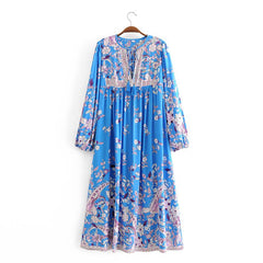 Gown Dress, Boho Maxi Dress, Loose Dress, Skye in Blue Ocean