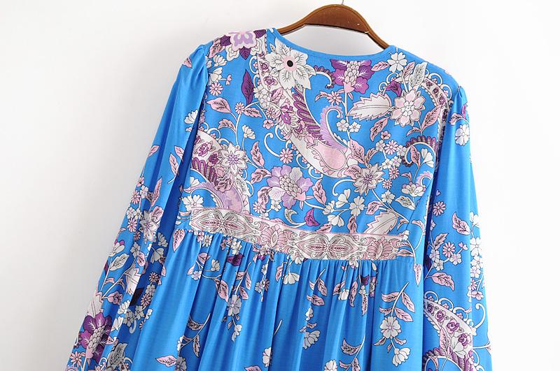 Gown Dress, Boho Maxi Dress, Loose Dress, Skye in Blue Ocean