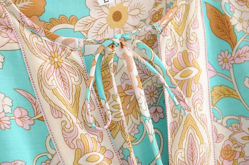 Gown Dress, Boho Maxi Dress, Loose Dress, Skye in Green Sea