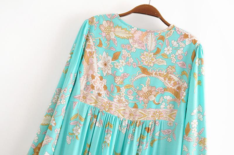 Gown Dress, Boho Maxi Dress, Loose Dress, Skye in Green Sea