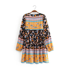 Boho Mini Dress Daisy Mind in Black