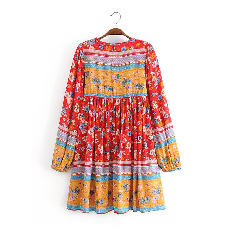 Boho Mini Dress  Daisy Mind in Red