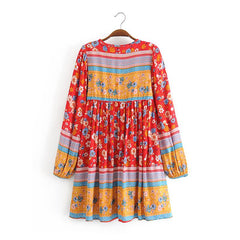 Boho Mini Dress  Daisy Mind in Red