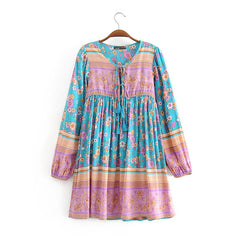 Boho Mini Dress  Daisy Mind in Blue