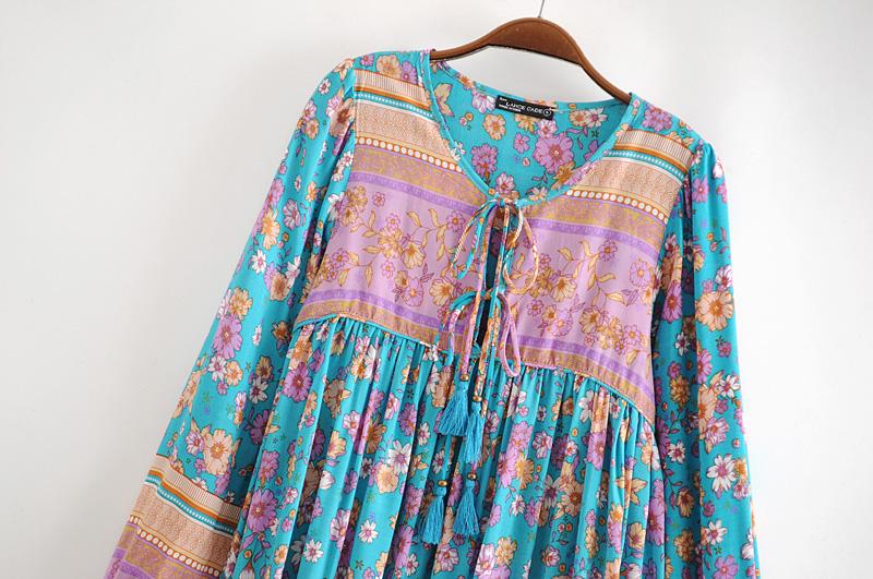 Boho Mini Dress  Daisy Mind in Blue