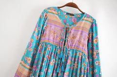 Boho Mini Dress  Daisy Mind in Blue