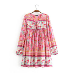 Boho Mini Dress  Daisy Mind in Pink