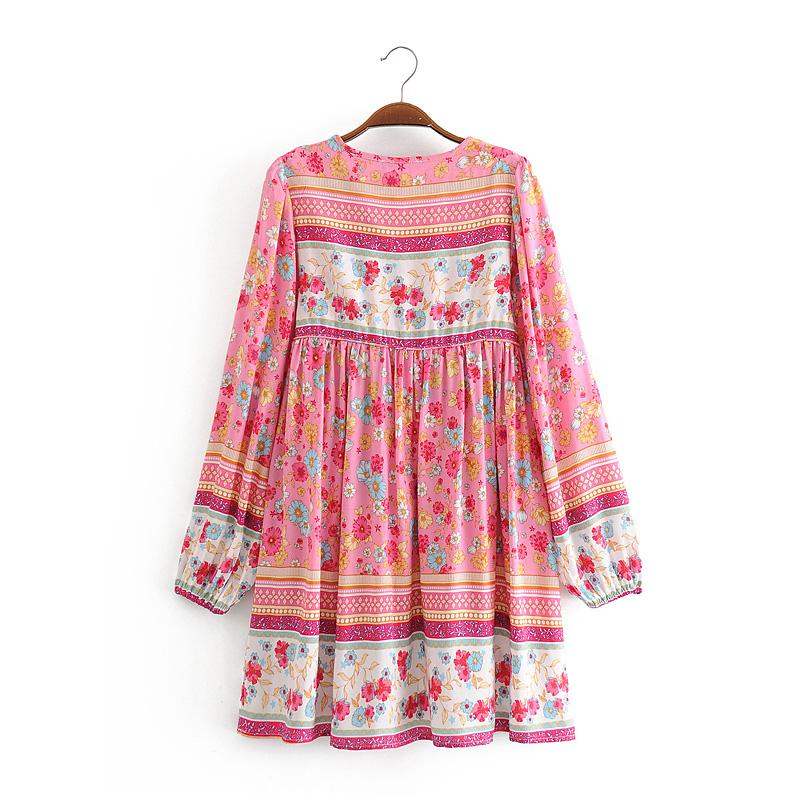 Boho Mini Dress  Daisy Mind in Pink