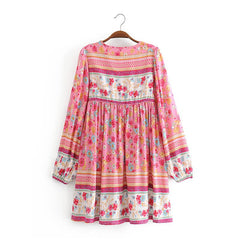 Boho Mini Dress  Daisy Mind in Pink