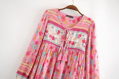Boho Mini Dress  Daisy Mind in Pink