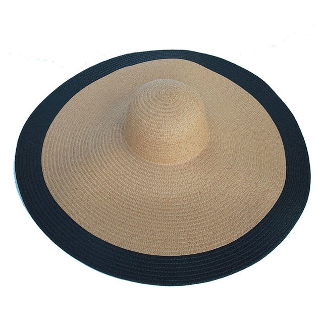 Boho Hat, Sun Hat, Beach Hat, Extra Large Wide Brim, Straw Hat, Black, White, Blue, Navy and more 19 colors (Soft, 25 cm)