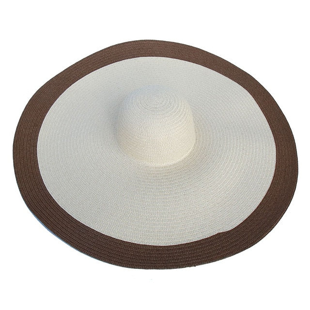 Boho Hat, Sun Hat, Beach Hat, Extra Large Wide Brim, Straw Hat, Black, White, Blue, Navy and more 19 colors (Soft, 25 cm)