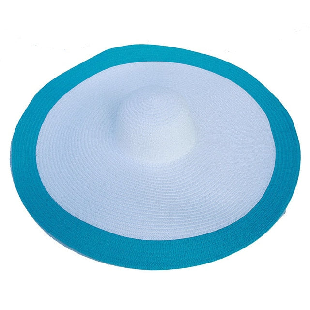 Boho Hat, Sun Hat, Beach Hat, Extra Large Wide Brim, Straw Hat, Black, White, Blue, Navy and more 19 colors (Soft, 25 cm)