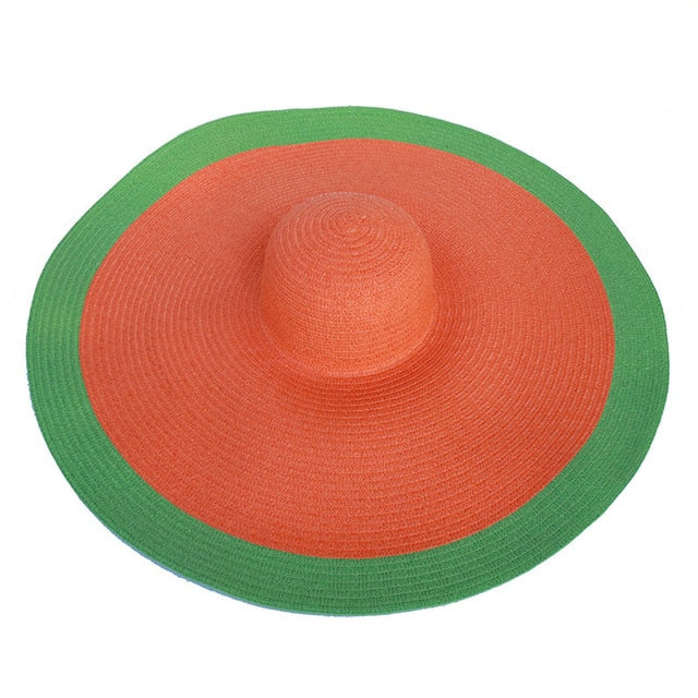 Boho Hat, Sun Hat, Beach Hat, Extra Large Wide Brim, Straw Hat, Black, White, Blue, Navy and more 19 colors (Soft, 25 cm)
