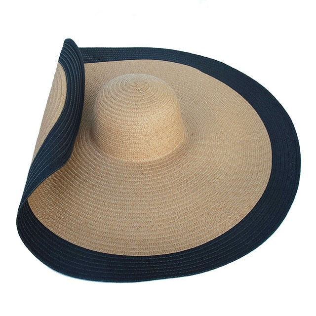 Boho Hat, Sun Hat, Beach Hat, Extra Large Wide Brim, Straw Hat, Beige, White, Black and more 20 colors,  (Soft, 26 cm)