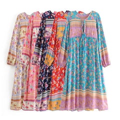 Gown Dress, Boho Maxi Dress, Loose Dress, Daisy Mind in Red