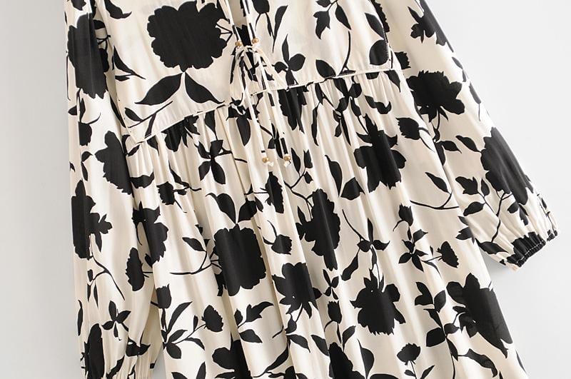 Gown Dress, Boho Maxi Dress, Loose Dress, Black Rose