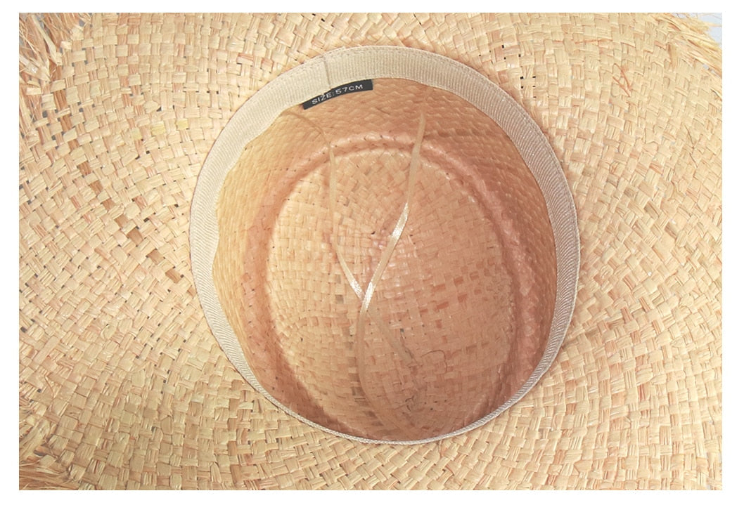 Boho Hat, Sun Hat, Beach Hat, Wide Brim Hat , Straw Hat, Black Bow