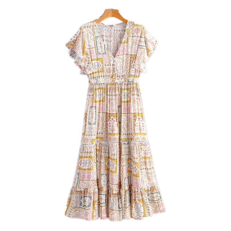 Boho Maxi Dress, Gown, Fiona in Dusty White Cream