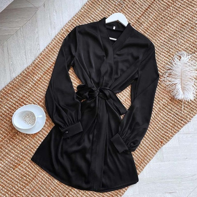 Boho Pajamas,  Satin Robe, Lourdes Black Lantern