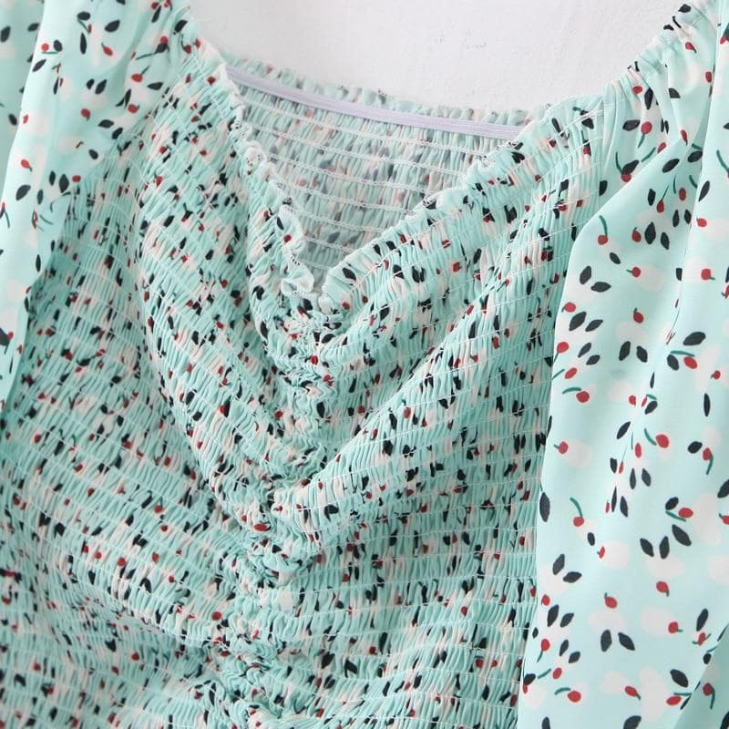 Boho Midi Dress, Smocked Dress, Baby Blue