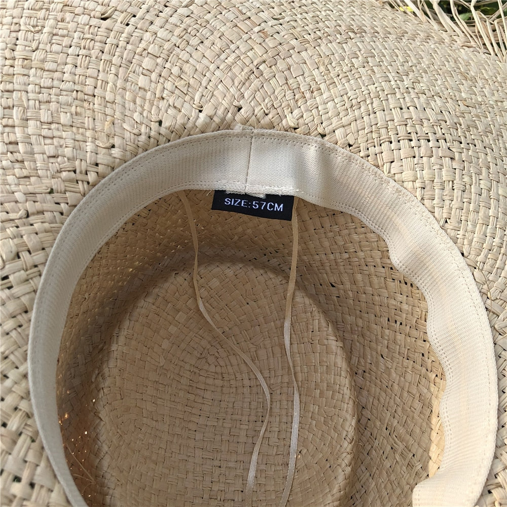 Boho Hat, Sun Hat, Beach Hat, Wide Brim Hat, Straw Hat, Black Ribbon