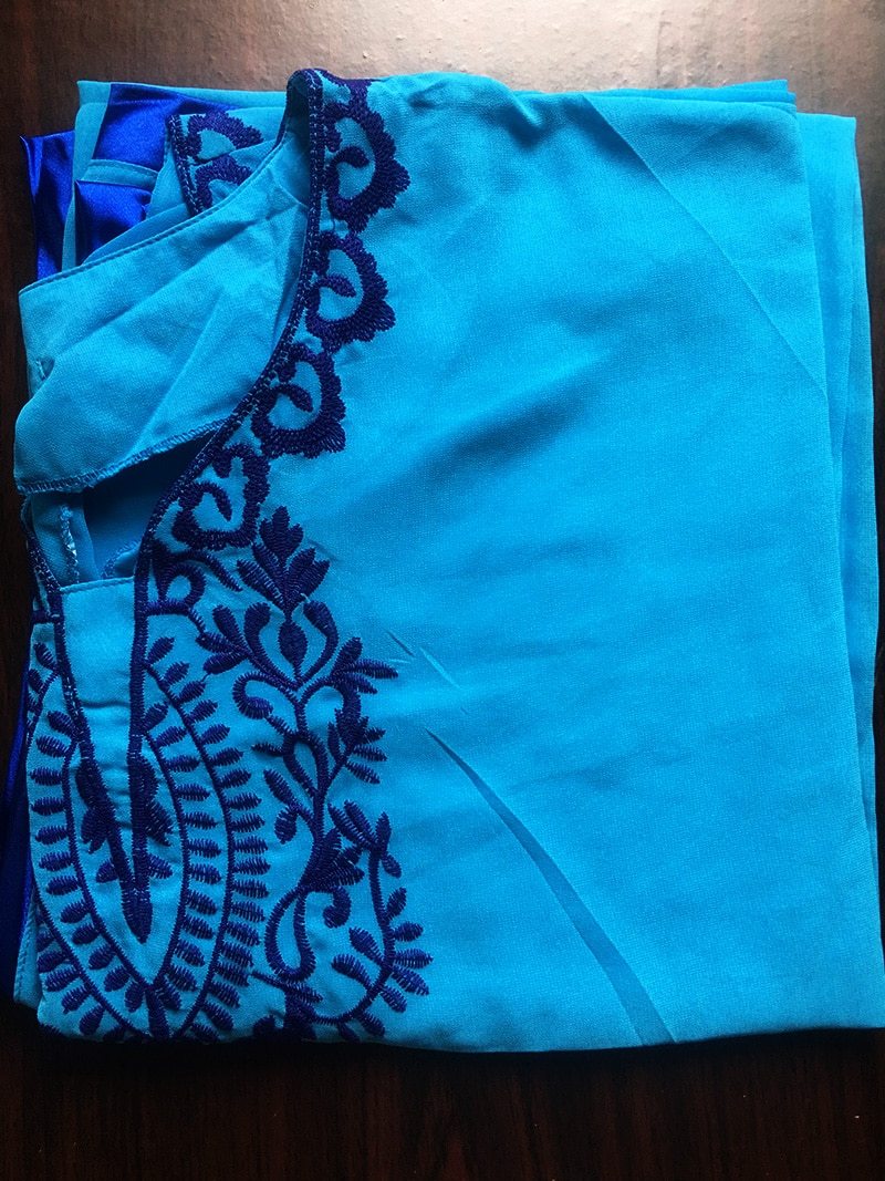 Maxi Boho Dress, Beach Dress, Embroidered Dress, Poppy in Blue and White