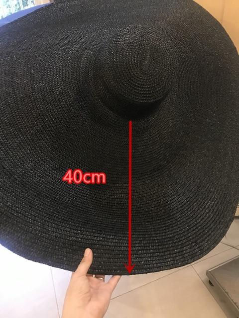 Boho Hat, Sun Hat, Beach Hat, Extra Large Wide Brim Straw Hat (45 cm)