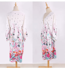 Boho Robe, Beach Cover up, Beach Robe, White Flower Garden