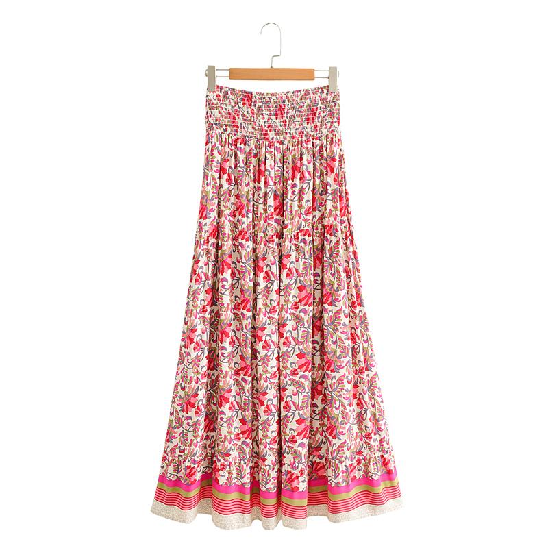 Boho Skirt, Hippie Skirts, Asymmetric Maxi Skirt, Indian Blue Floral
