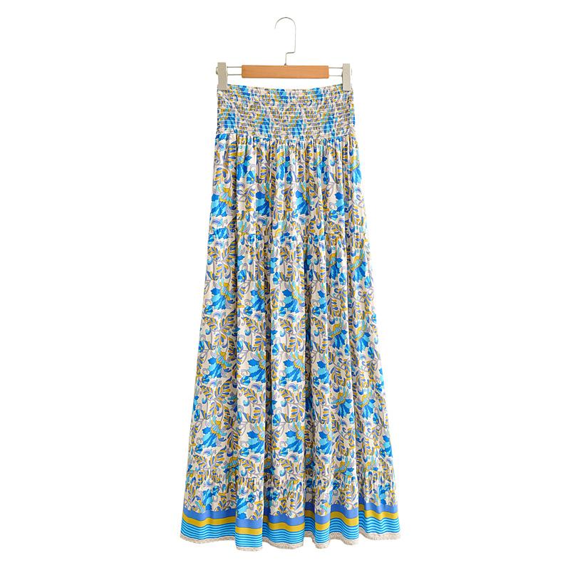 Boho Skirt, Hippie Skirts, Asymmetric Maxi Skirt, Indian Pink Floral