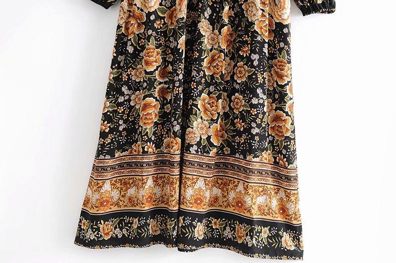 Gown Dress, Boho Maxi Dress, Loose Dress, Black Winter Rosy
