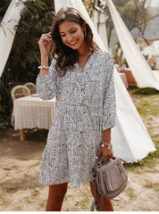 Boho Mini Dress Aria White