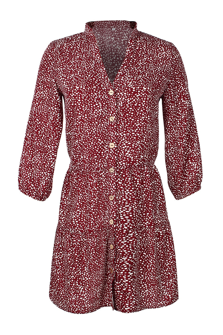 Boho Mini Dress Aria Red Burgundy