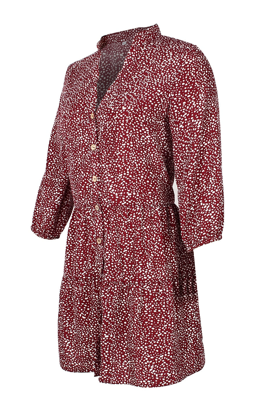Boho Mini Dress Aria Red Burgundy
